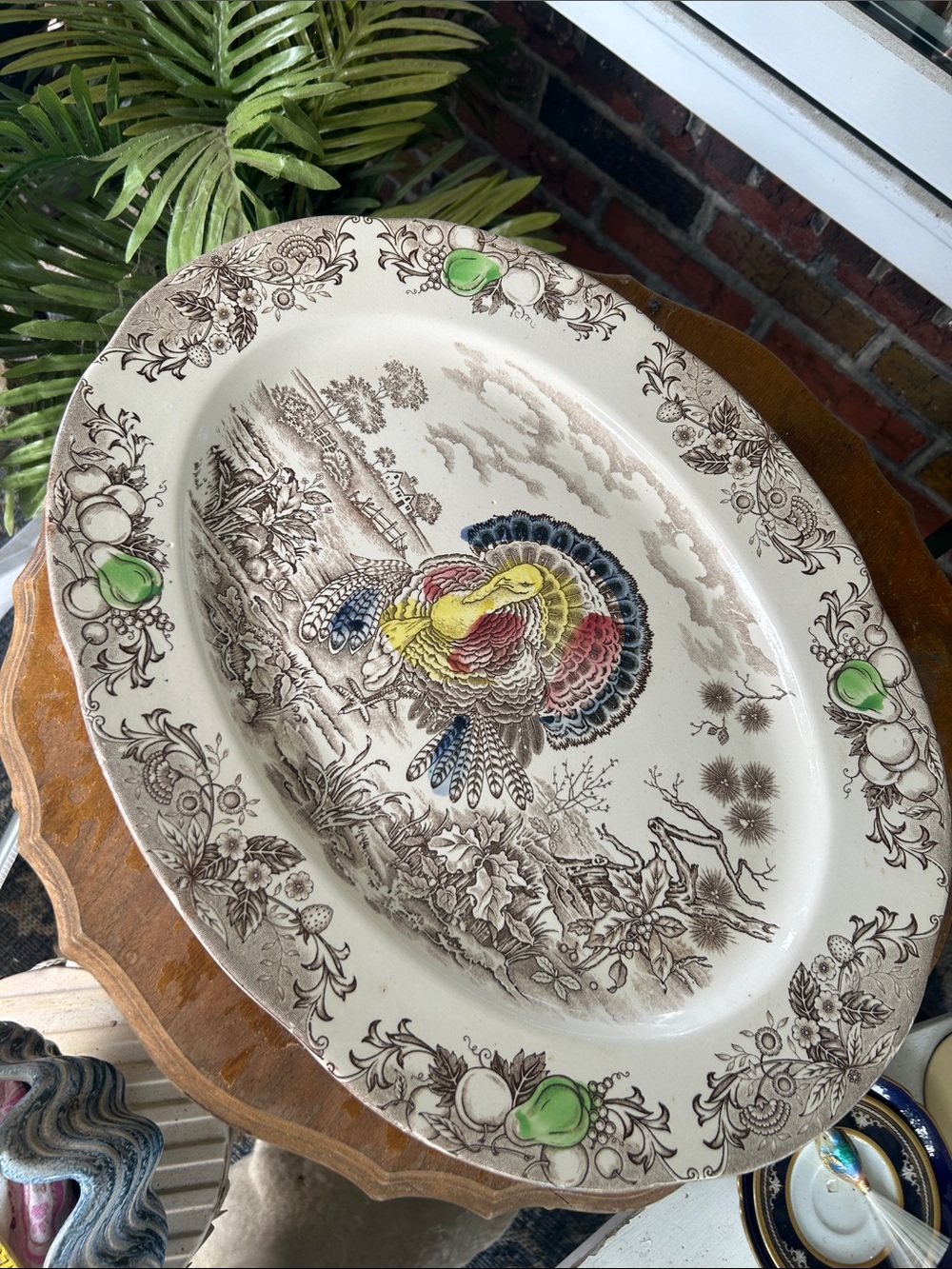 Vintage Turkey Ceramic Serving Platter